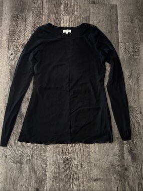 Weston Long-Sleeve Top with Sheet Cutouts - Black - Size Medium